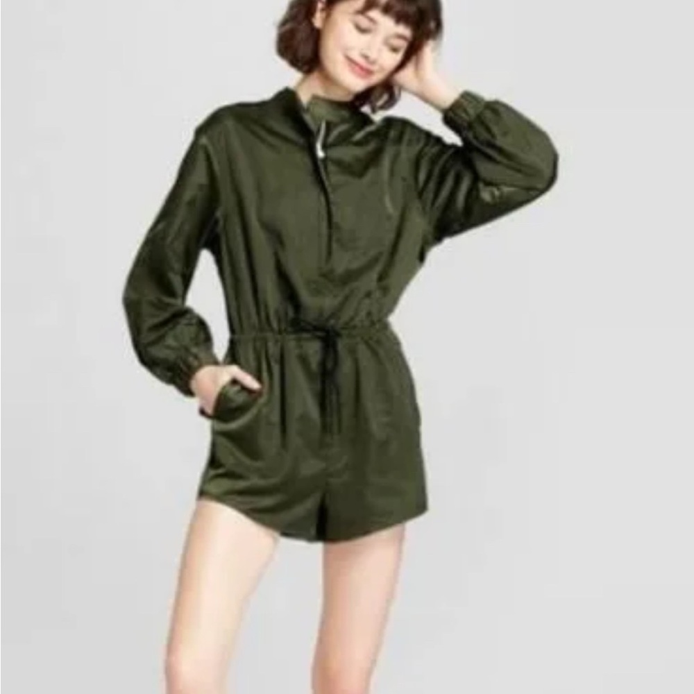 NWOT* Hunter X Target Army Green Zip-Up Romper- Size Large